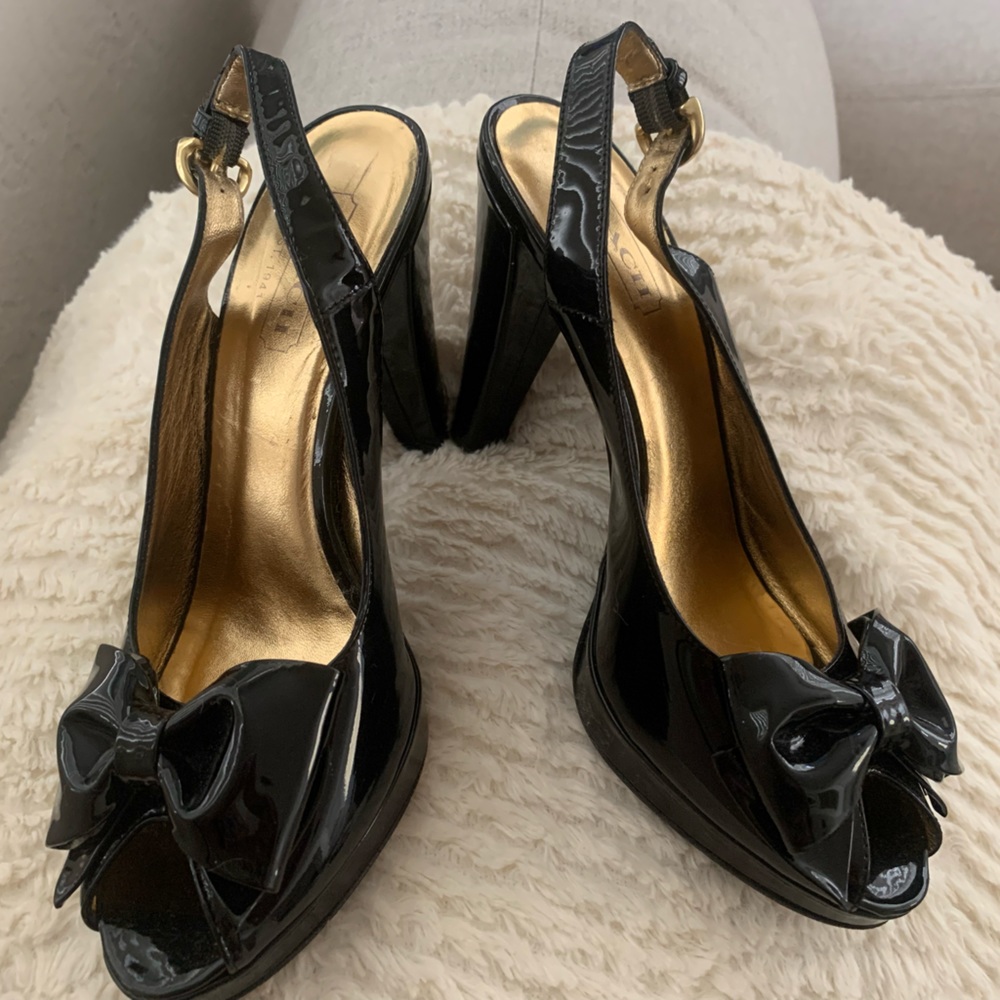 Coach Peep Toe Patent Leather Heels